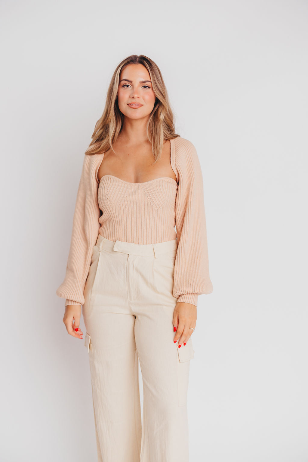 Camile Bustier & Bolero Set in Wintermelon