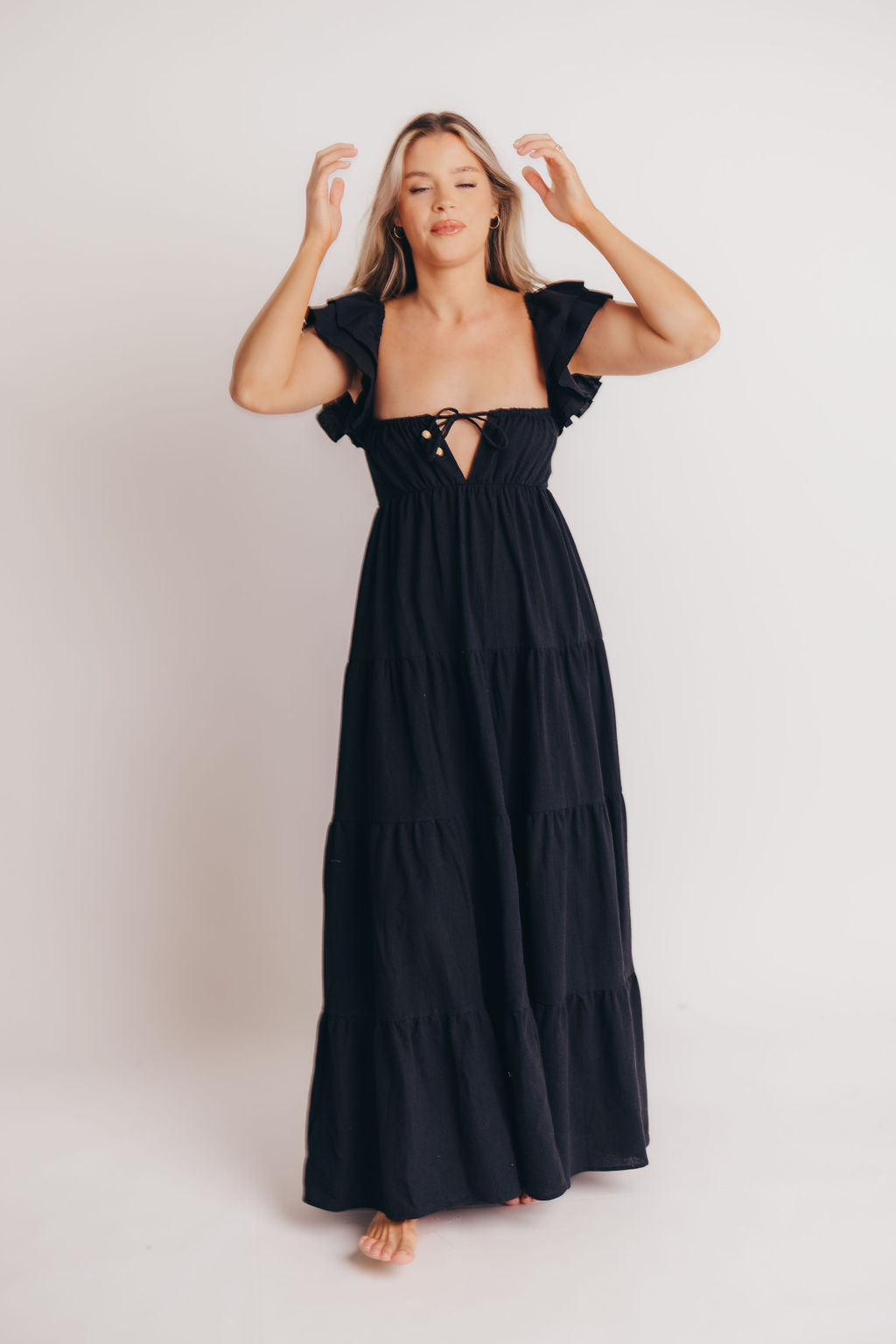 Nymph Maxi Dress in Black - Handmade in Bali - Extended Sizes