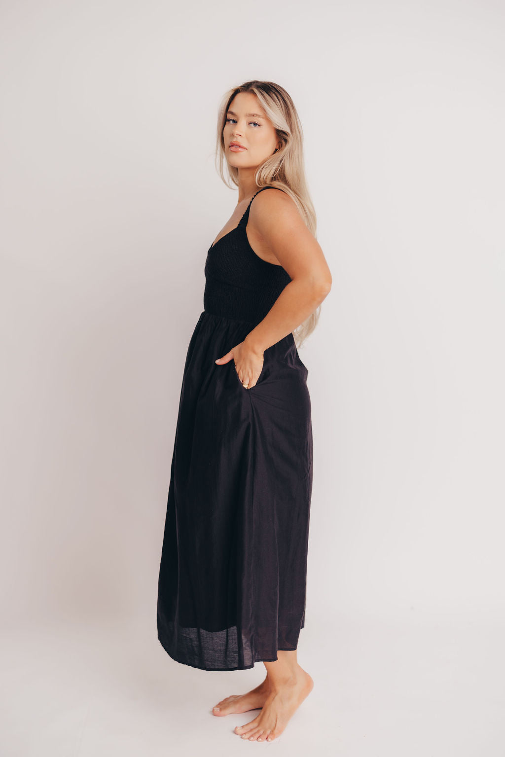 Casey Smocked Sweetheart Maxi Dress - Bump Friendly