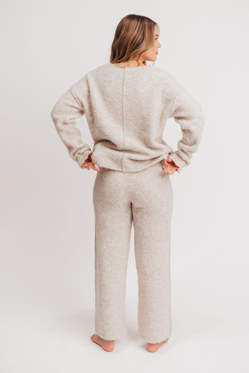 Xena Shearling Lounge Pants in Oatmeal