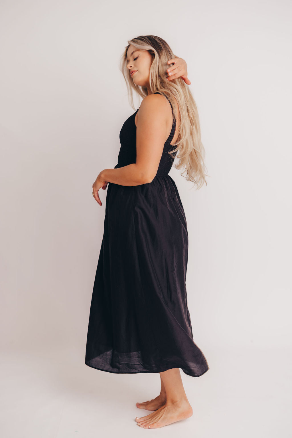Casey Smocked Sweetheart Maxi Dress - Bump Friendly