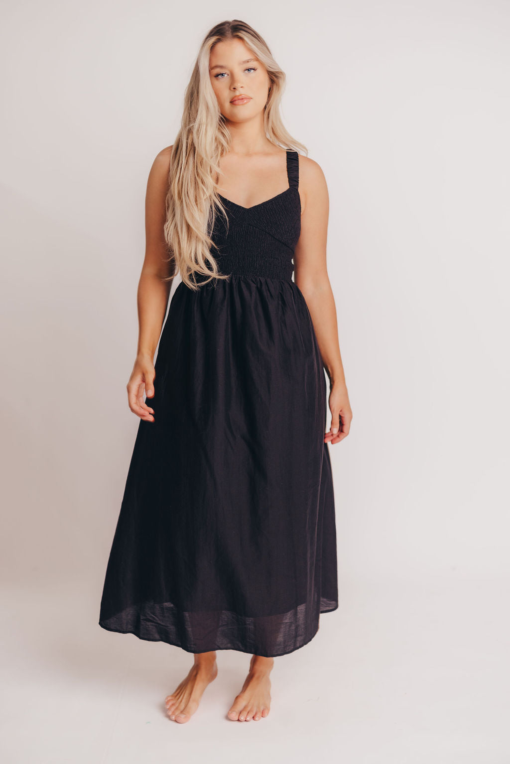 Casey Smocked Sweetheart Maxi Dress - Bump Friendly