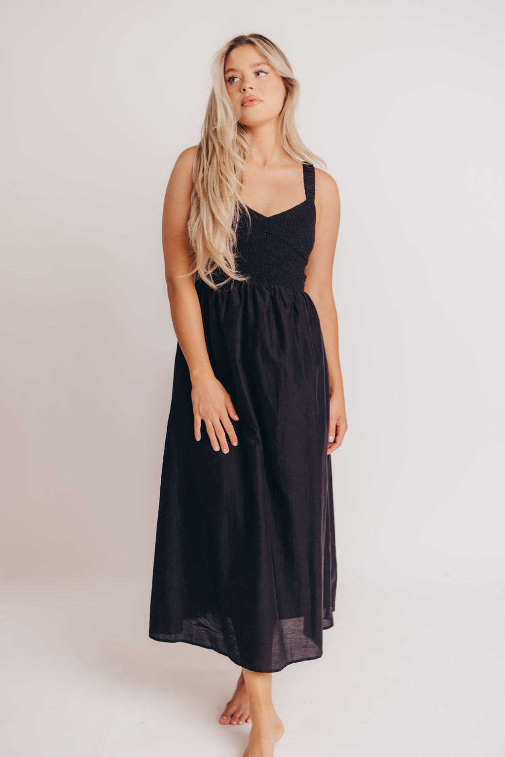 Casey Smocked Sweetheart Maxi Dress - Bump Friendly