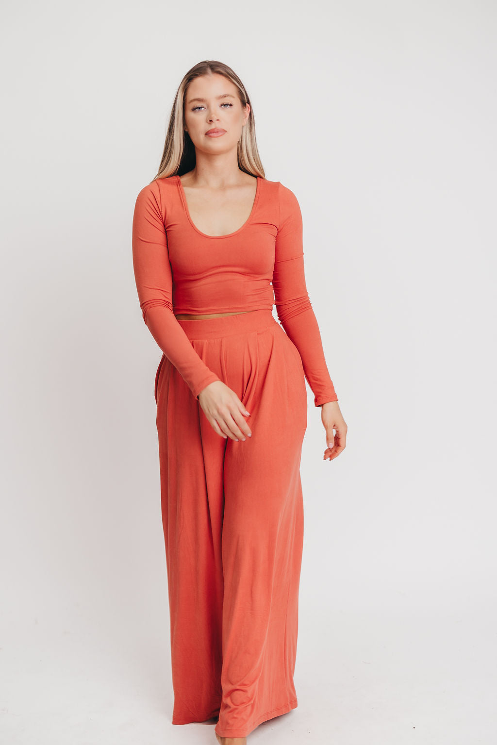 The Ashton Pant in Dusty Red