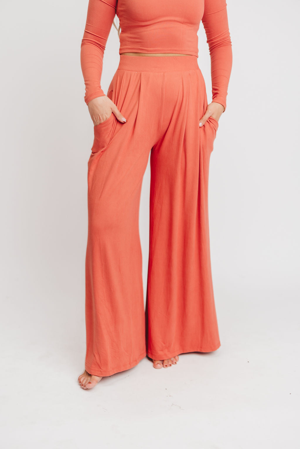 The Ashton Pant in Dusty Red