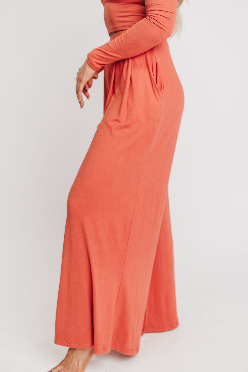 The Ashton Pant in Dusty Red