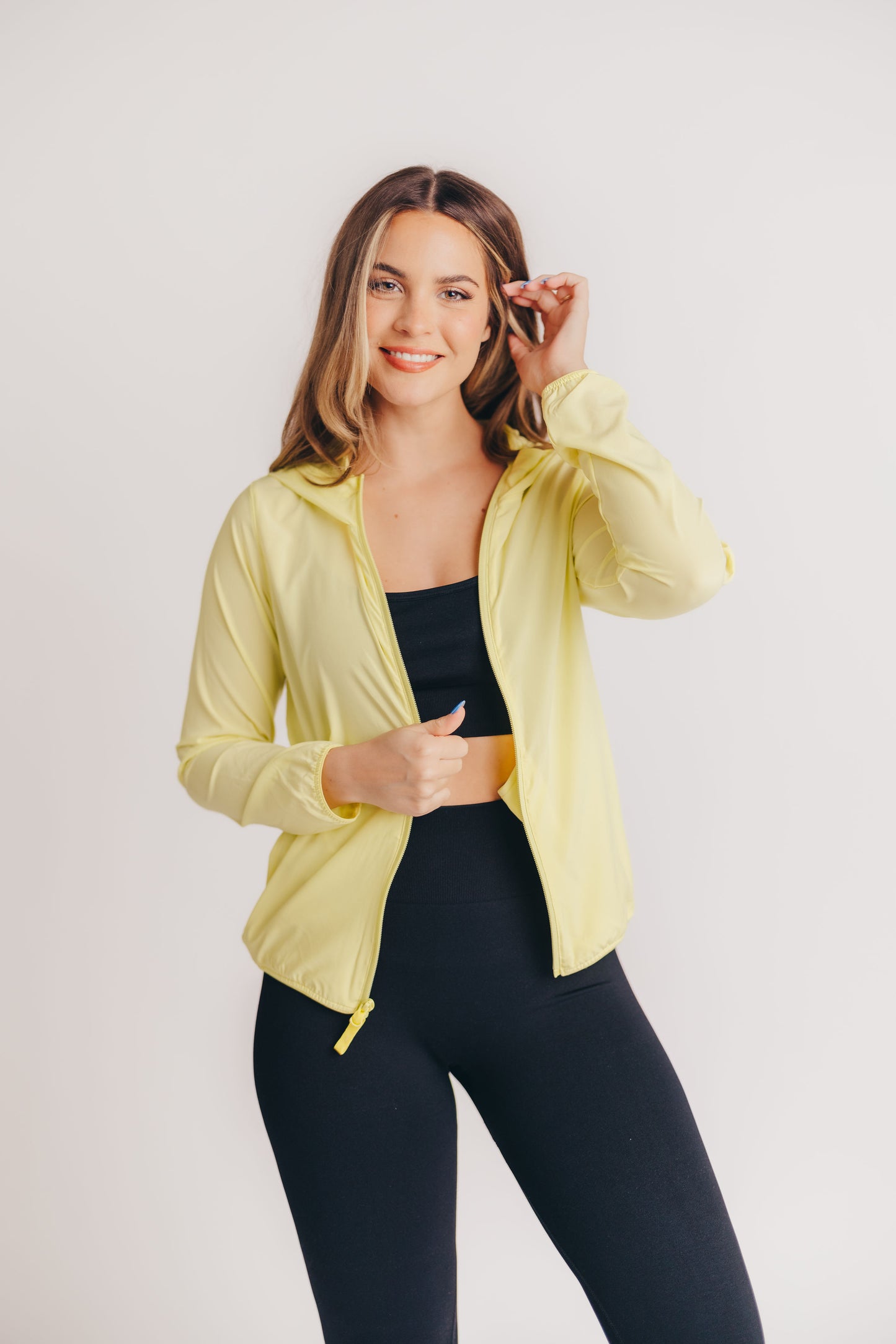 Cadence Zip-Up Running Jacket in Light Lime