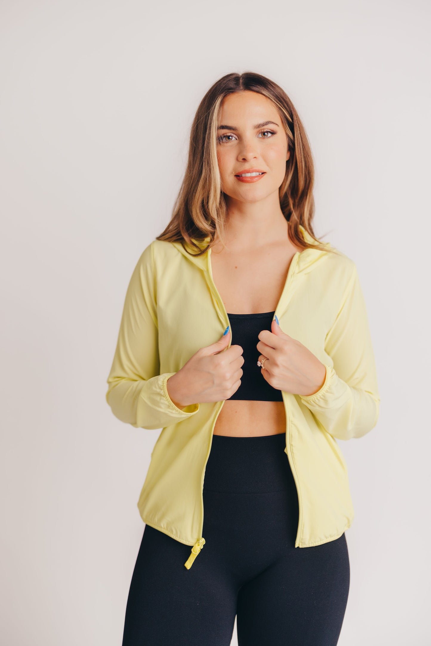Cadence Zip-Up Running Jacket in Light Lime