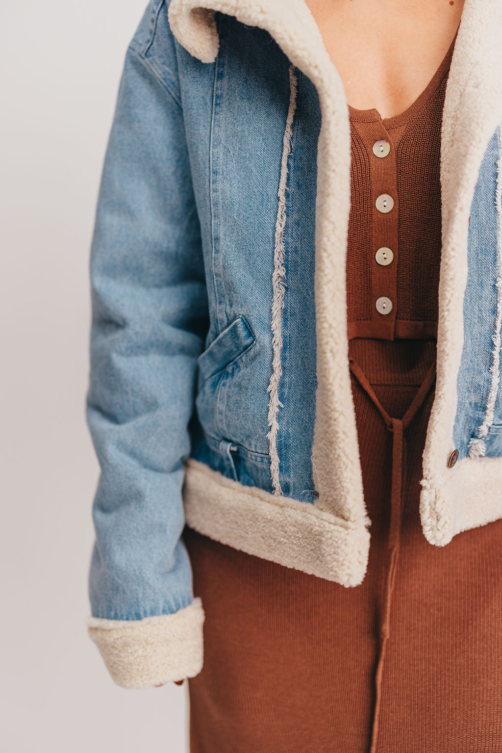 Dakota Denim Shearling Trucker Jacket