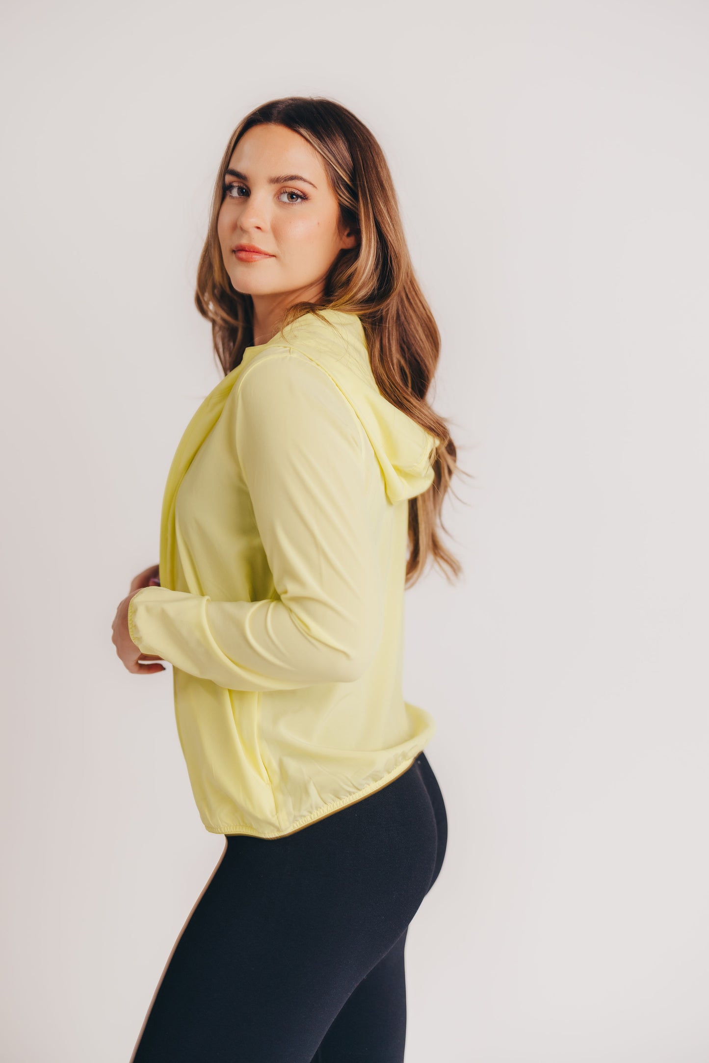 Cadence Zip-Up Running Jacket in Light Lime