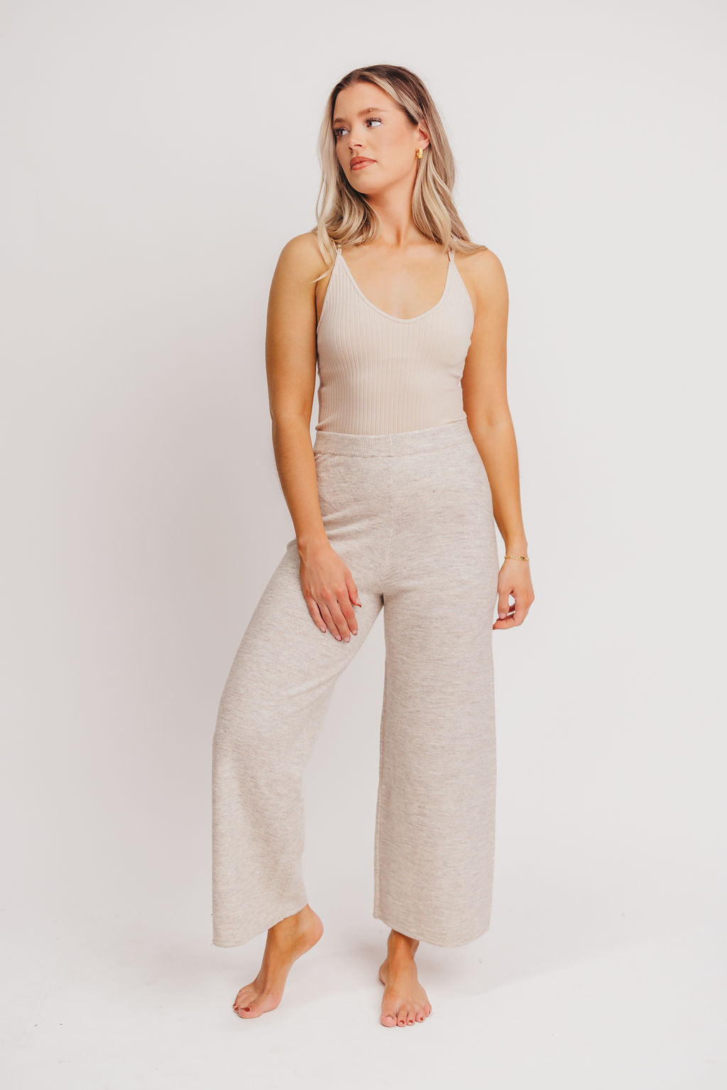 Owen Straight Leg Knit Pants in Grey Mist