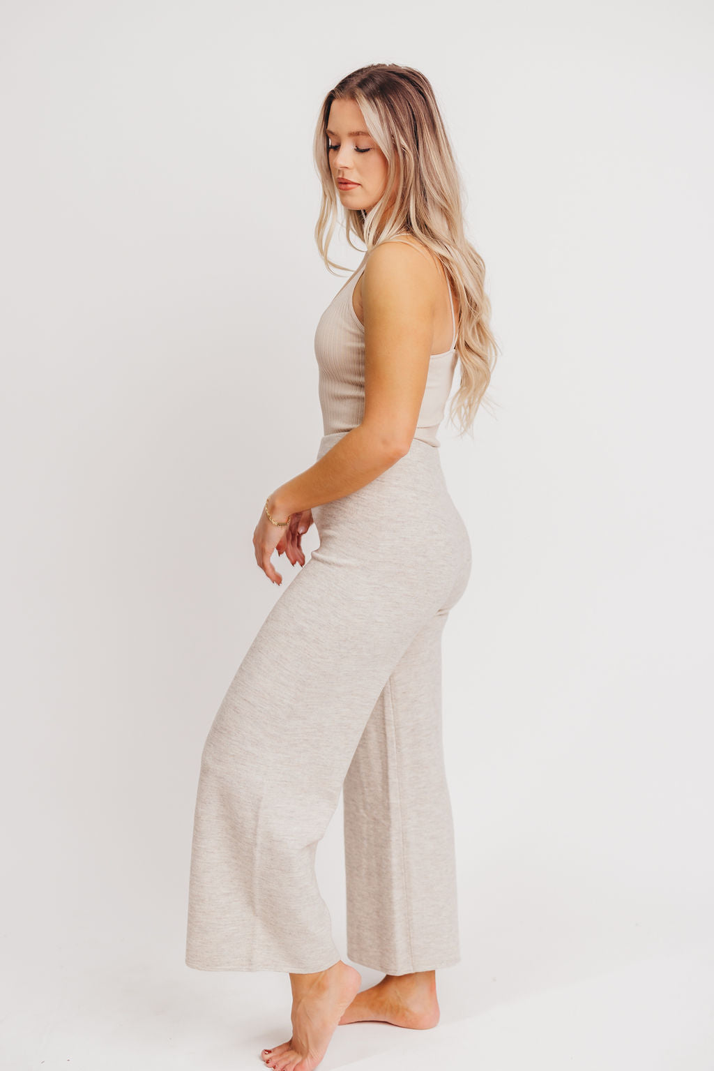Owen Straight Leg Knit Pants in Grey Mist