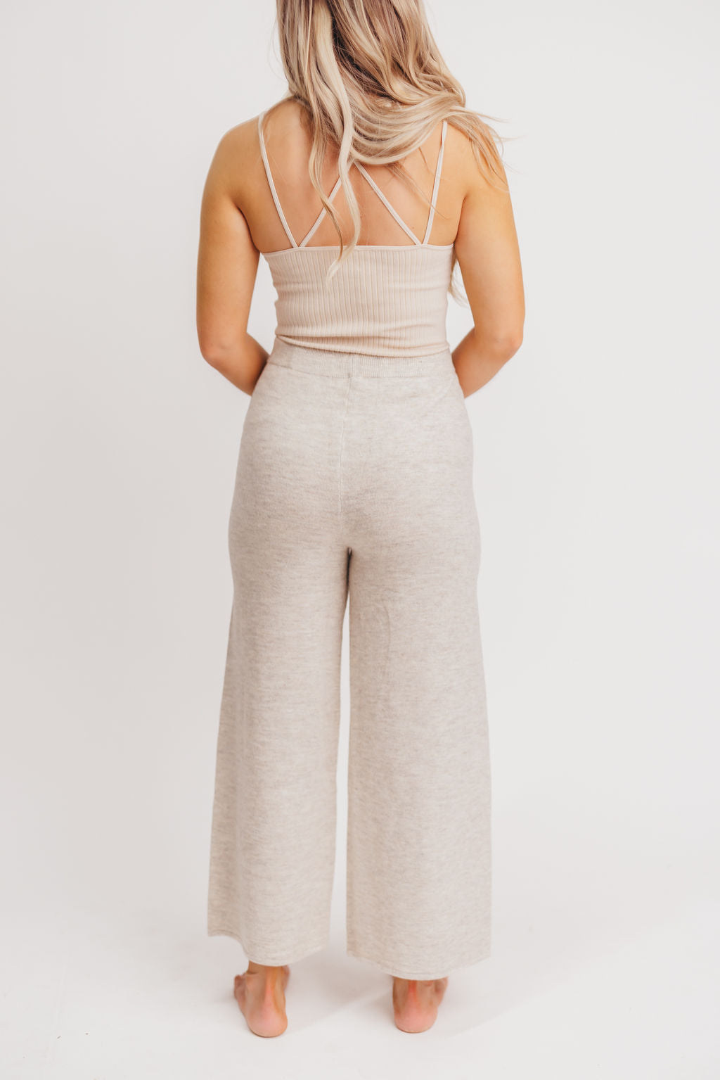 Owen Straight Leg Knit Pants in Grey Mist