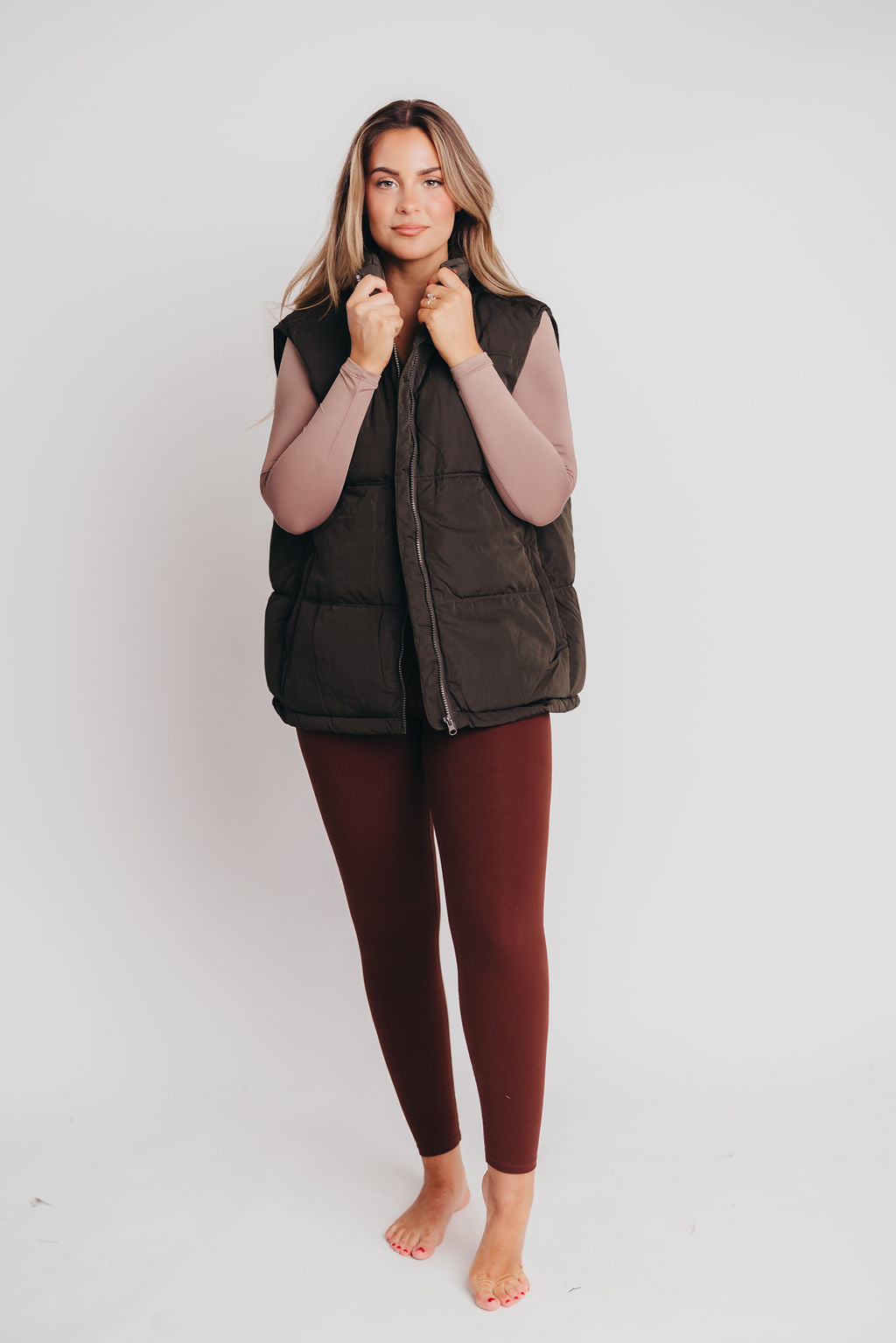 Kelsey Vest in Black Olive