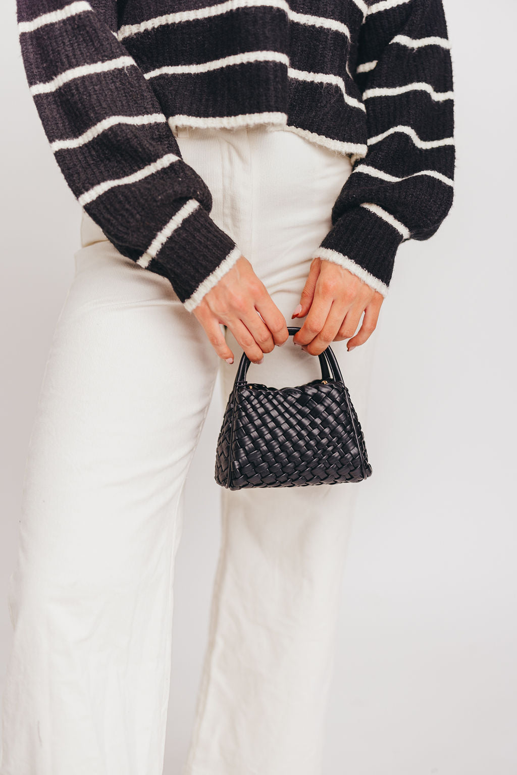 Hollace Mini Tote Toy in Woven Black