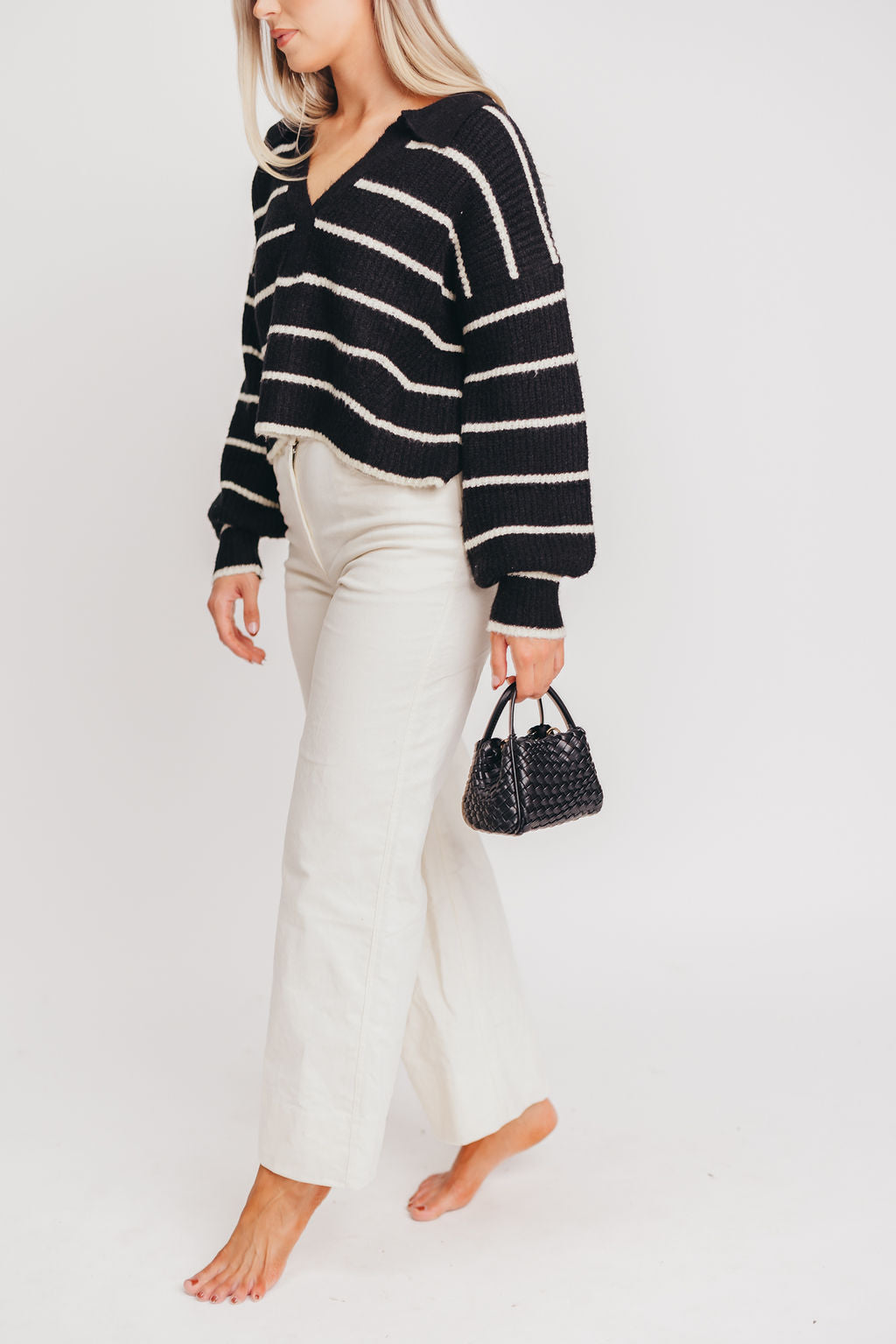 Hollace Mini Tote Toy in Woven Black