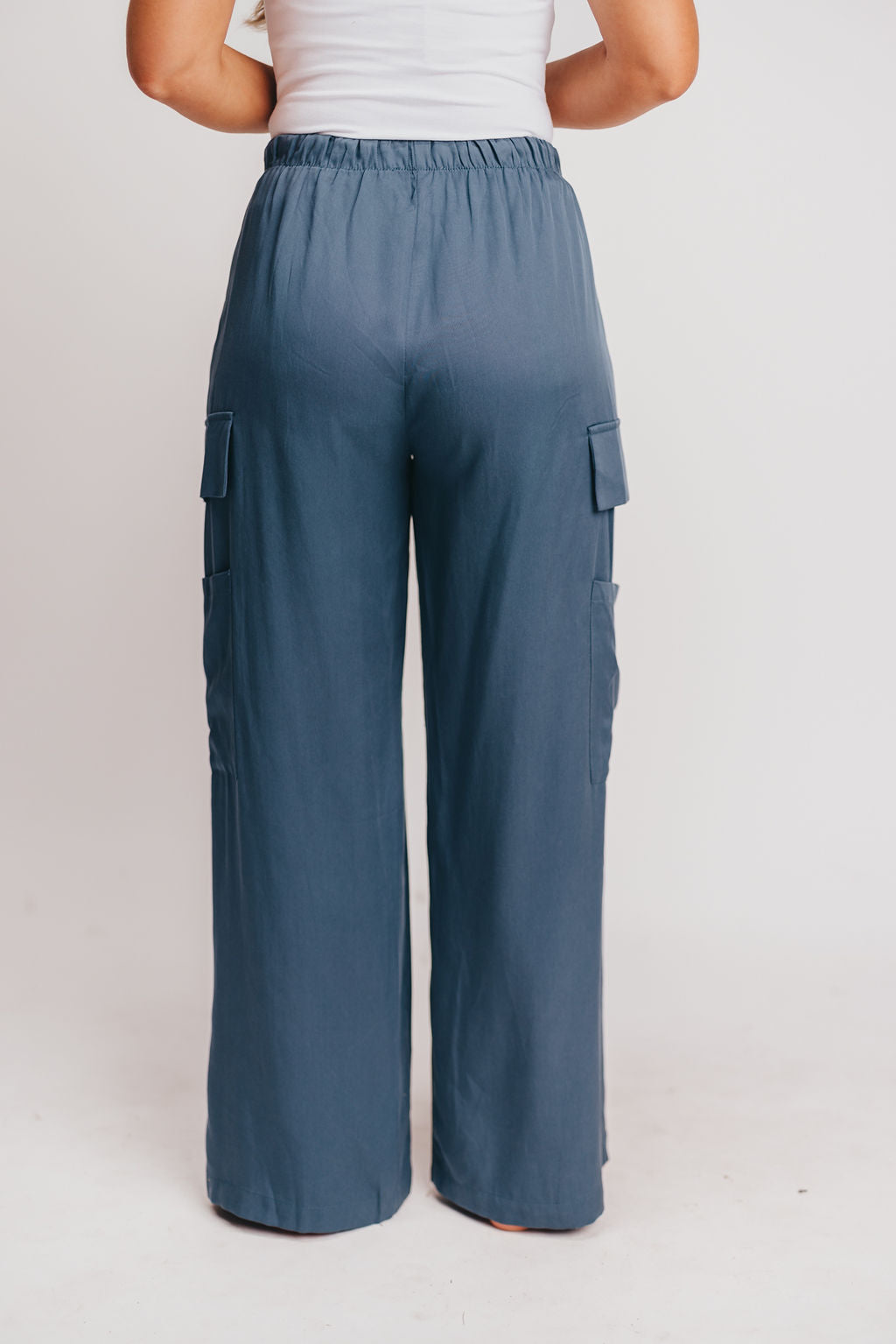 Chloe Tencel Cargo Pants in Storm
