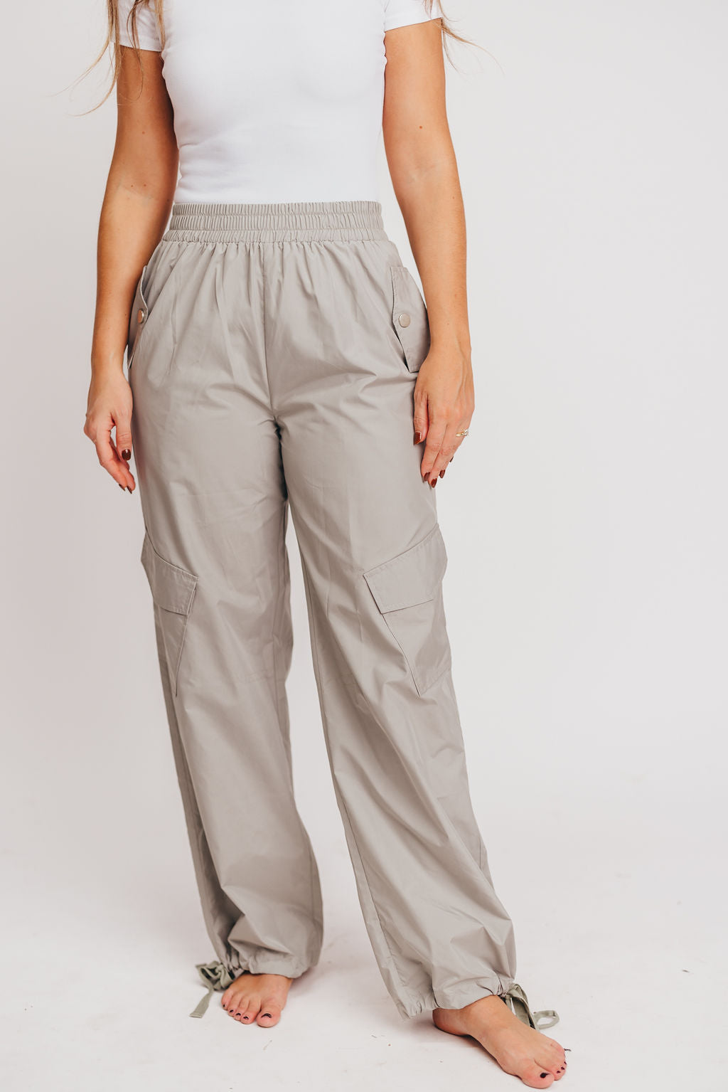 Novak Windbreaker Cargo Pants in Sage Grey
