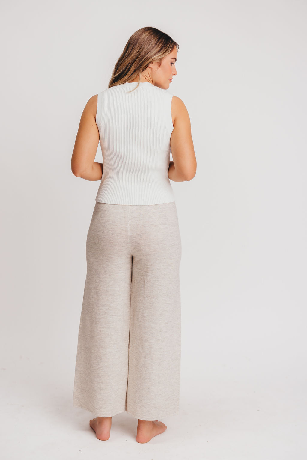Owen Straight Leg Knit Pants in Grey Mist