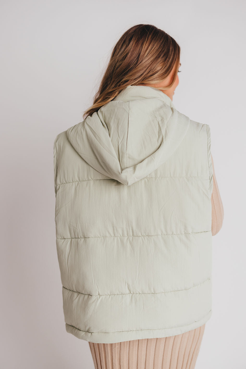 Whereto Sleeveless Vest in Light Sage