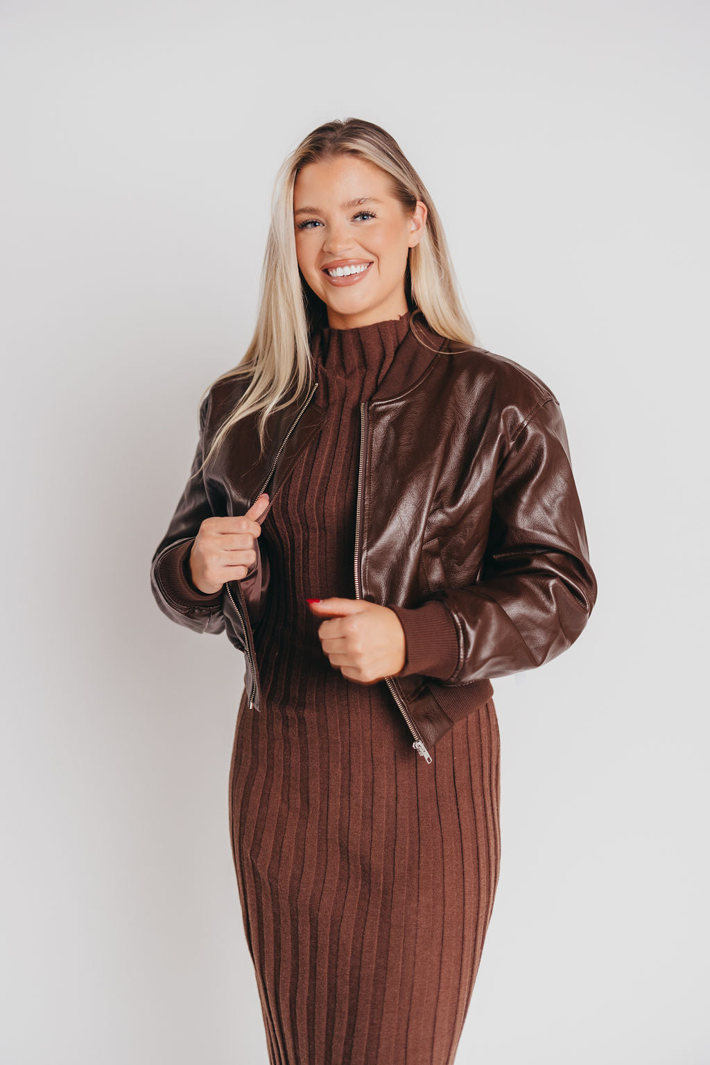 Avianna Faux Leather Jacket from ASTR in Brown