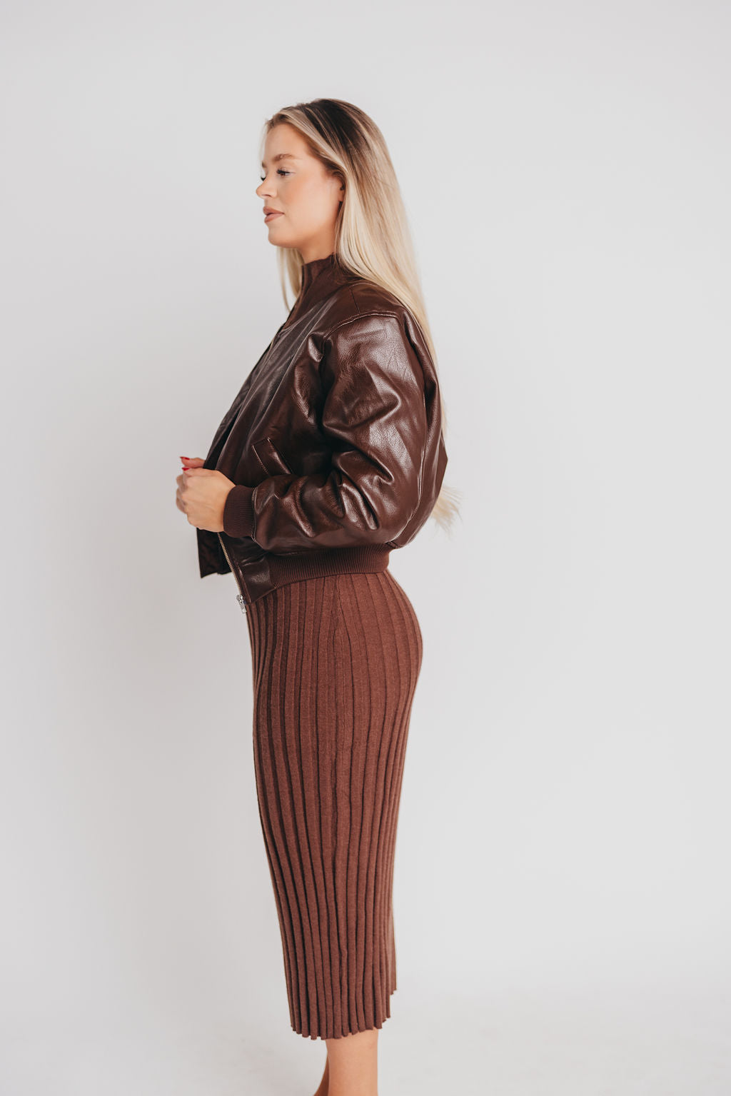 Avianna Faux Leather Jacket from ASTR in Brown