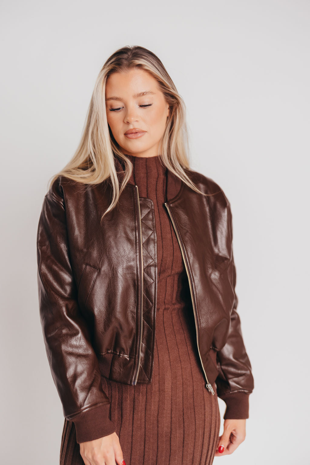 Avianna Faux Leather Jacket from ASTR in Brown