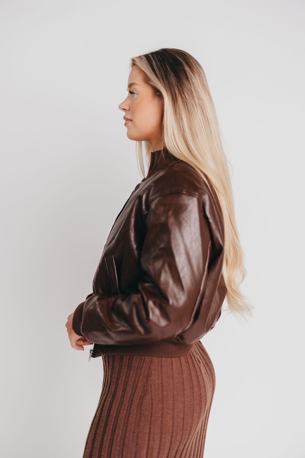 Avianna Faux Leather Jacket from ASTR in Brown