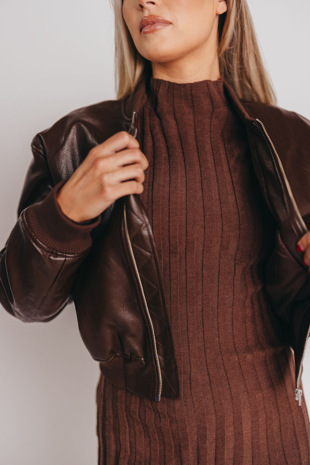Avianna Faux Leather Jacket from ASTR in Brown