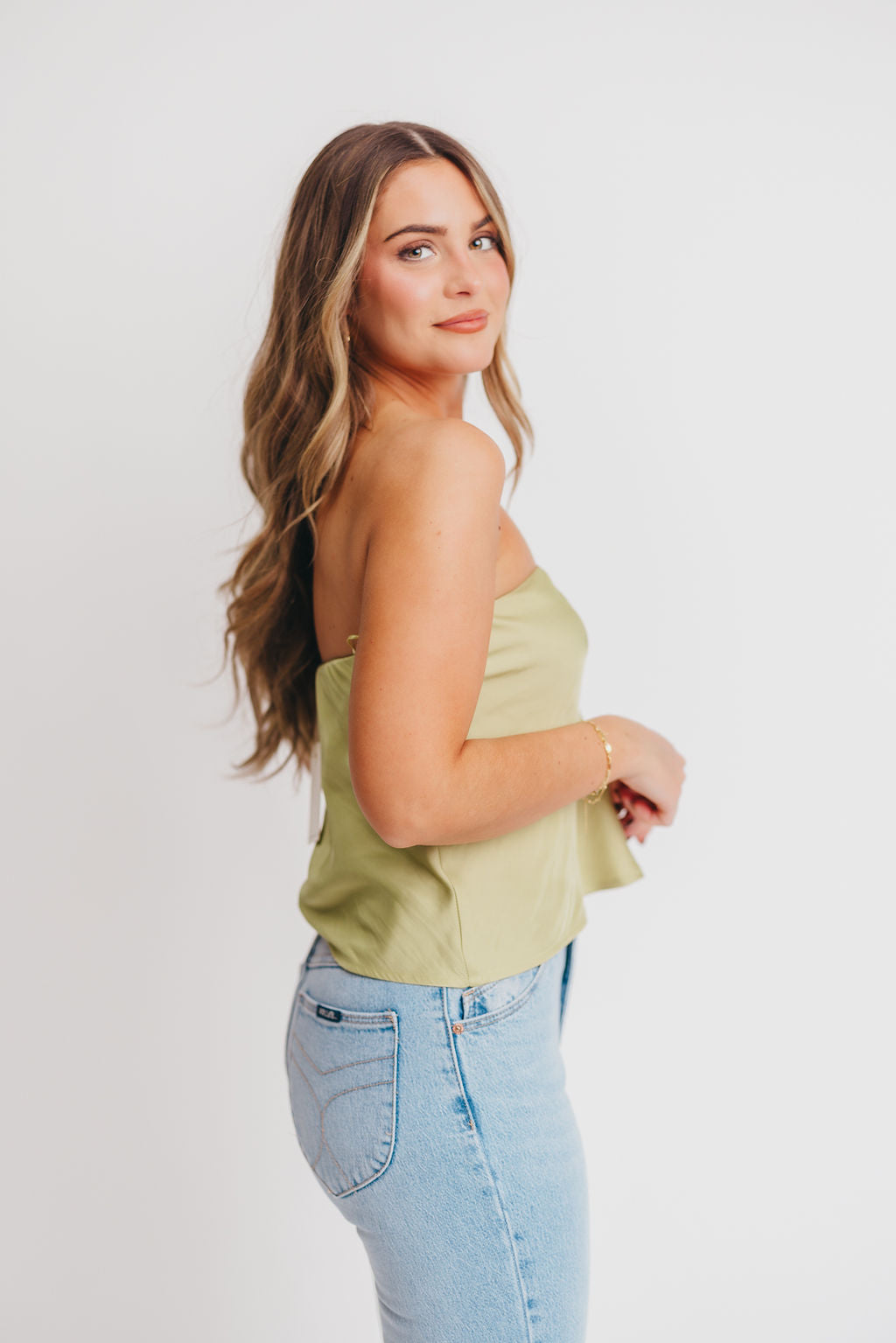 Love Me Like Tube Top in Olive Gold