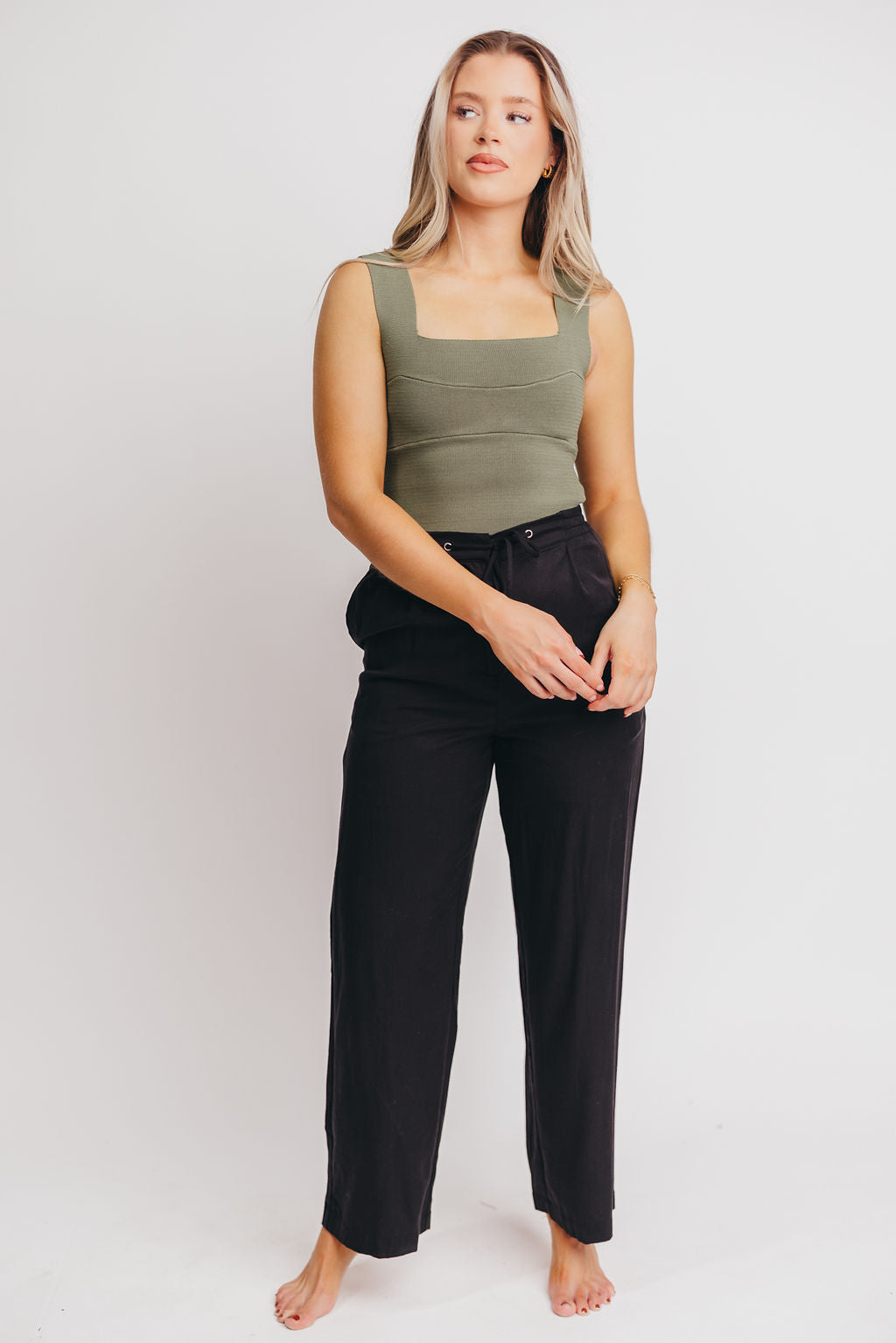 Quinn Easy Tencel Trousers in Black