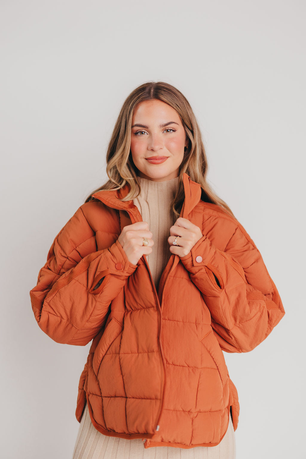 Otto Puffer Jacket in Dusty Rust