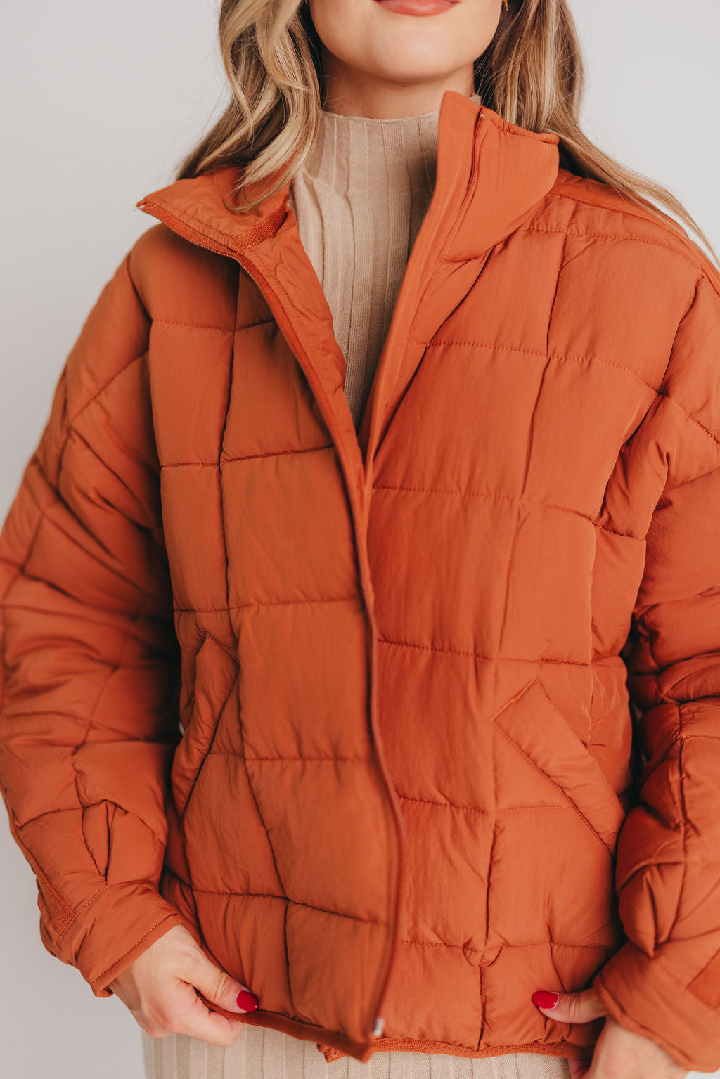 Otto Puffer Jacket in Dusty Rust