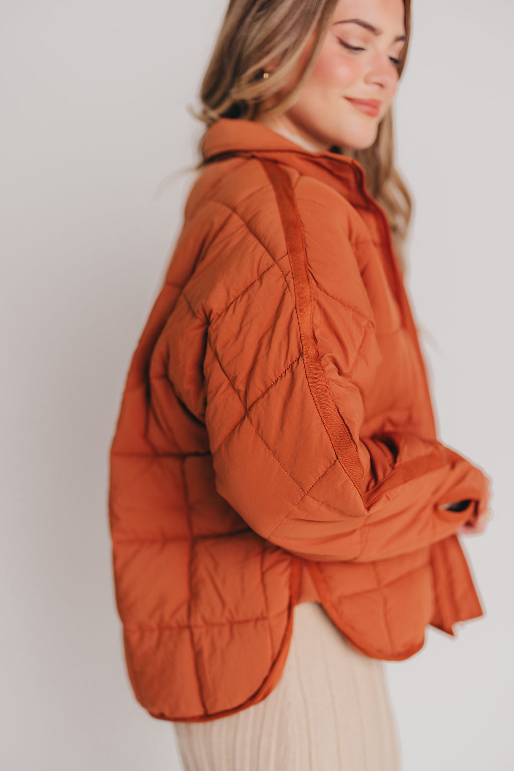 Otto Puffer Jacket in Dusty Rust