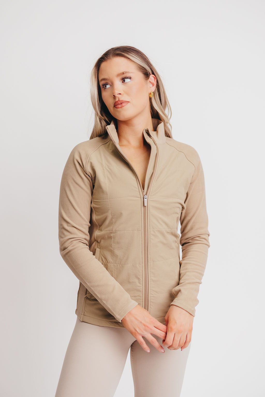 Rhett Hybrid Fleece Jacket in Khaki