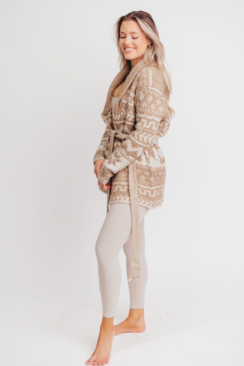 Felix Sweater Cover-Up Cardigan in Beige