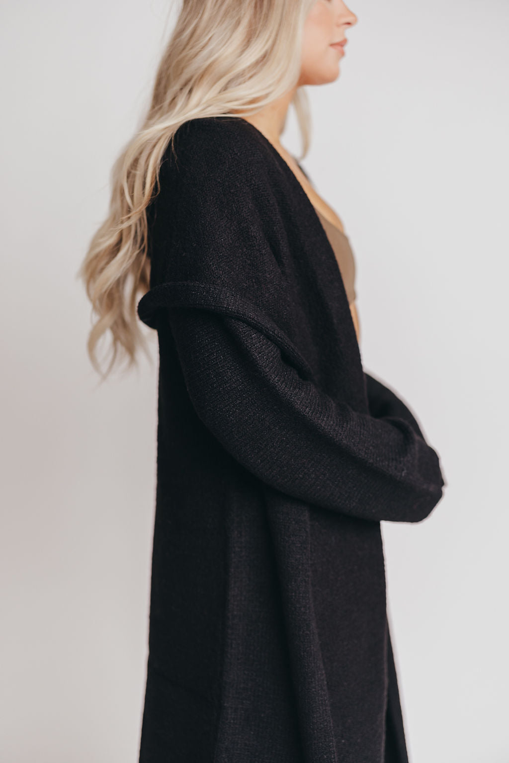 Noah Oversized Hooded Two Pocket Coatigan in Black *LUXURY ITEM*