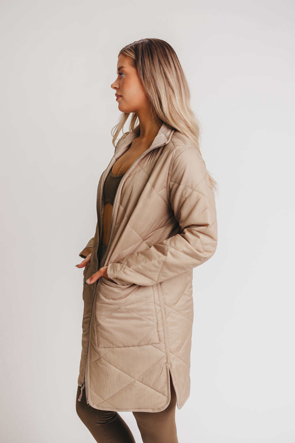 Pixie Reversible Jacket in Almond Dove
