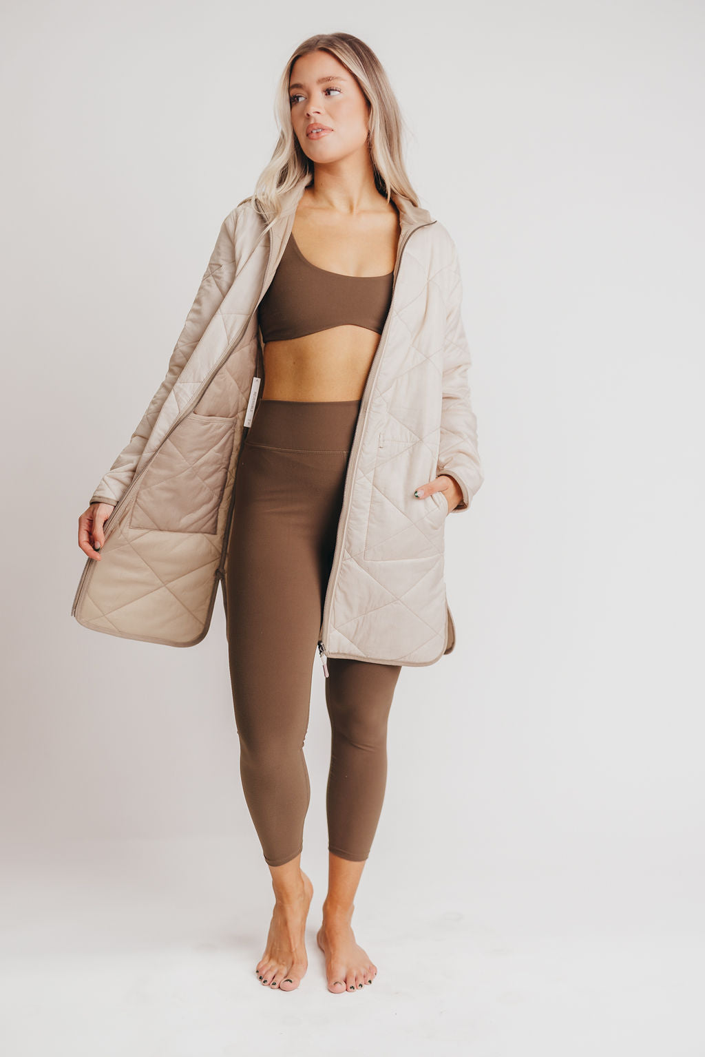 Pixie Reversible Jacket in Almond Dove