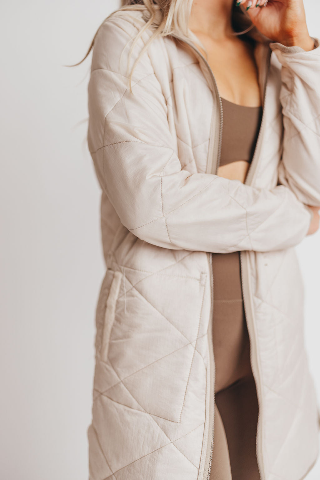 Pixie Reversible Jacket in Almond Dove