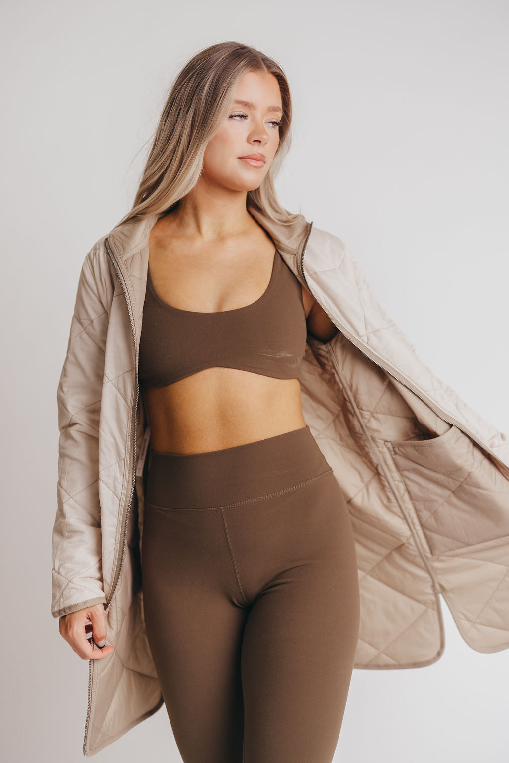 Pixie Reversible Jacket in Almond Dove