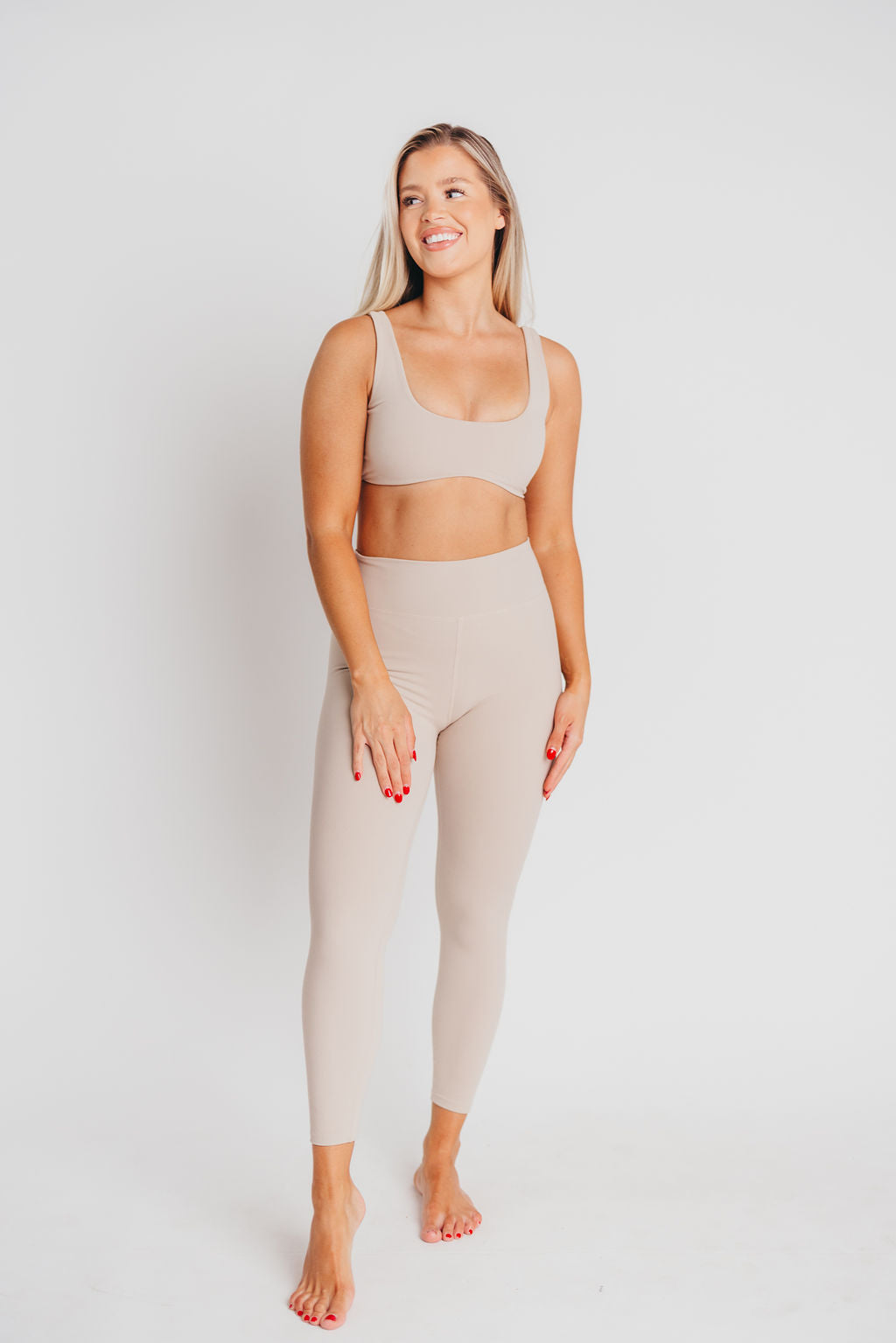 Worth the Label Brushed Scoop Neck Bralette in Ivory Grey