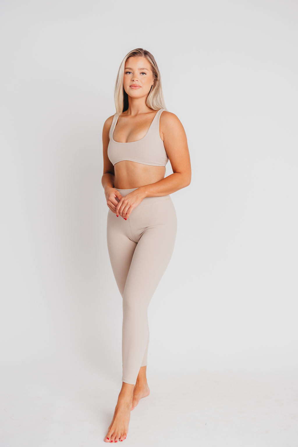 Worth the Label Brushed Scoop Neck Bralette in Ivory Grey