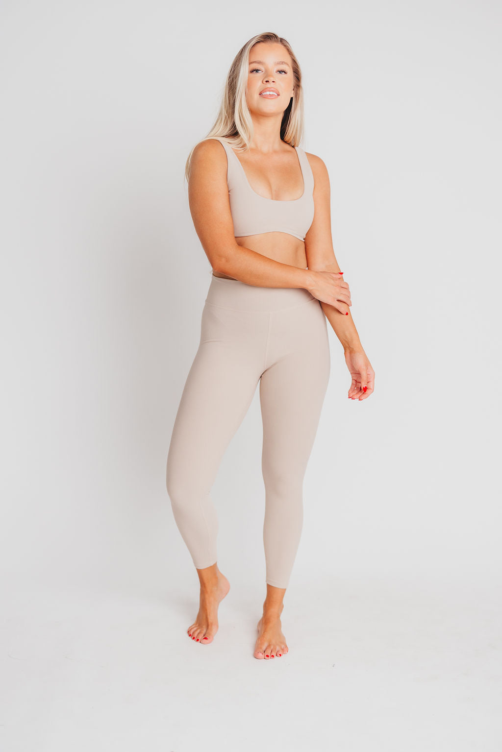 Worth the Label Brushed Scoop Neck Bralette in Ivory Grey