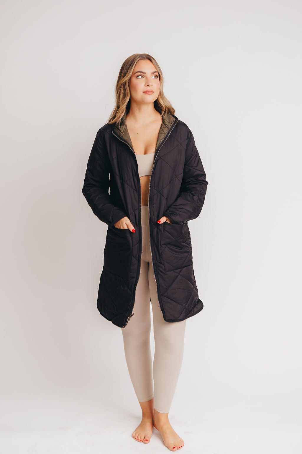 Pixie Reversible Jacket in Black Olive