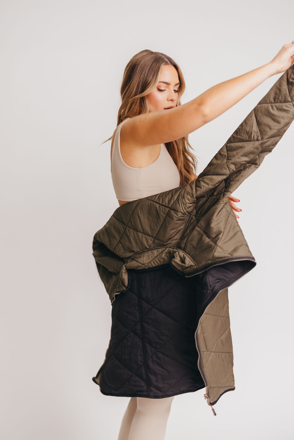 Pixie Reversible Jacket in Black Olive