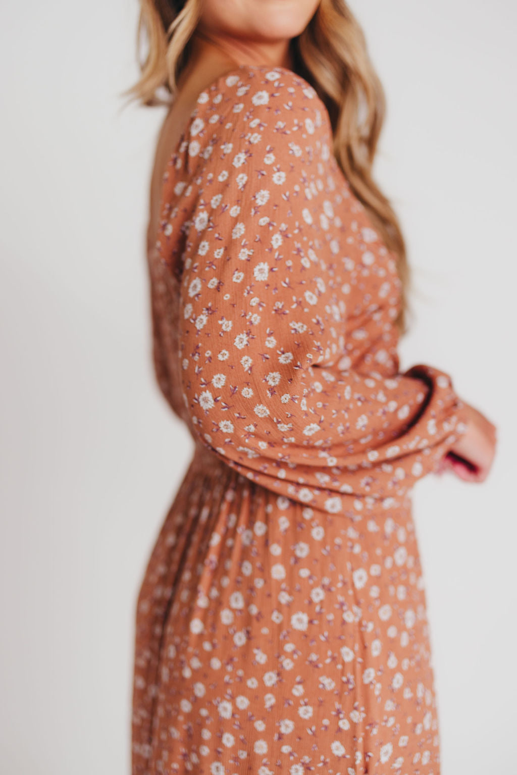Adrienne Long-Sleeve Button-Up Maxi Dress in Toffee - Bump and Nursing Friendly