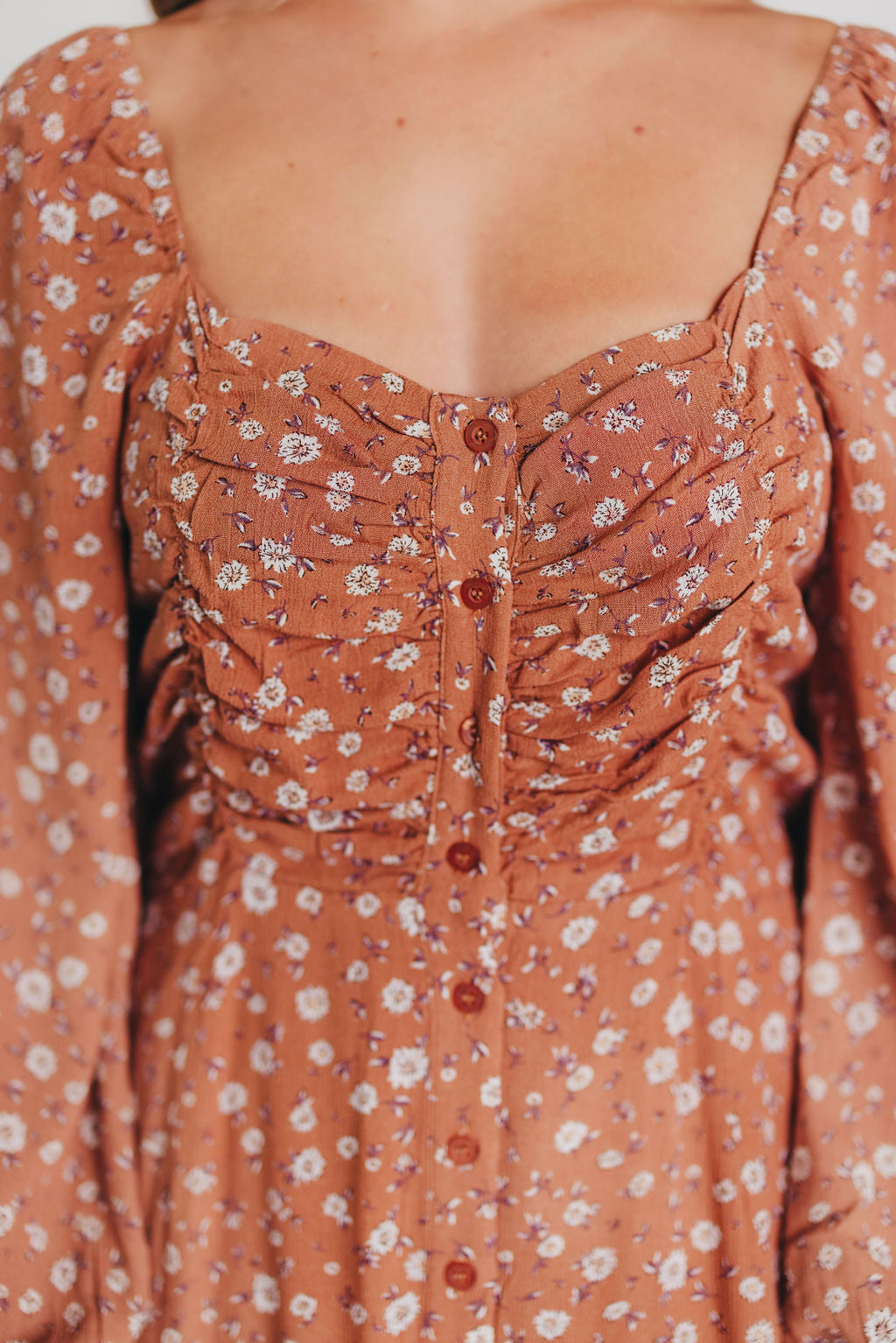 Adrienne Long-Sleeve Button-Up Maxi Dress in Toffee - Bump and Nursing Friendly