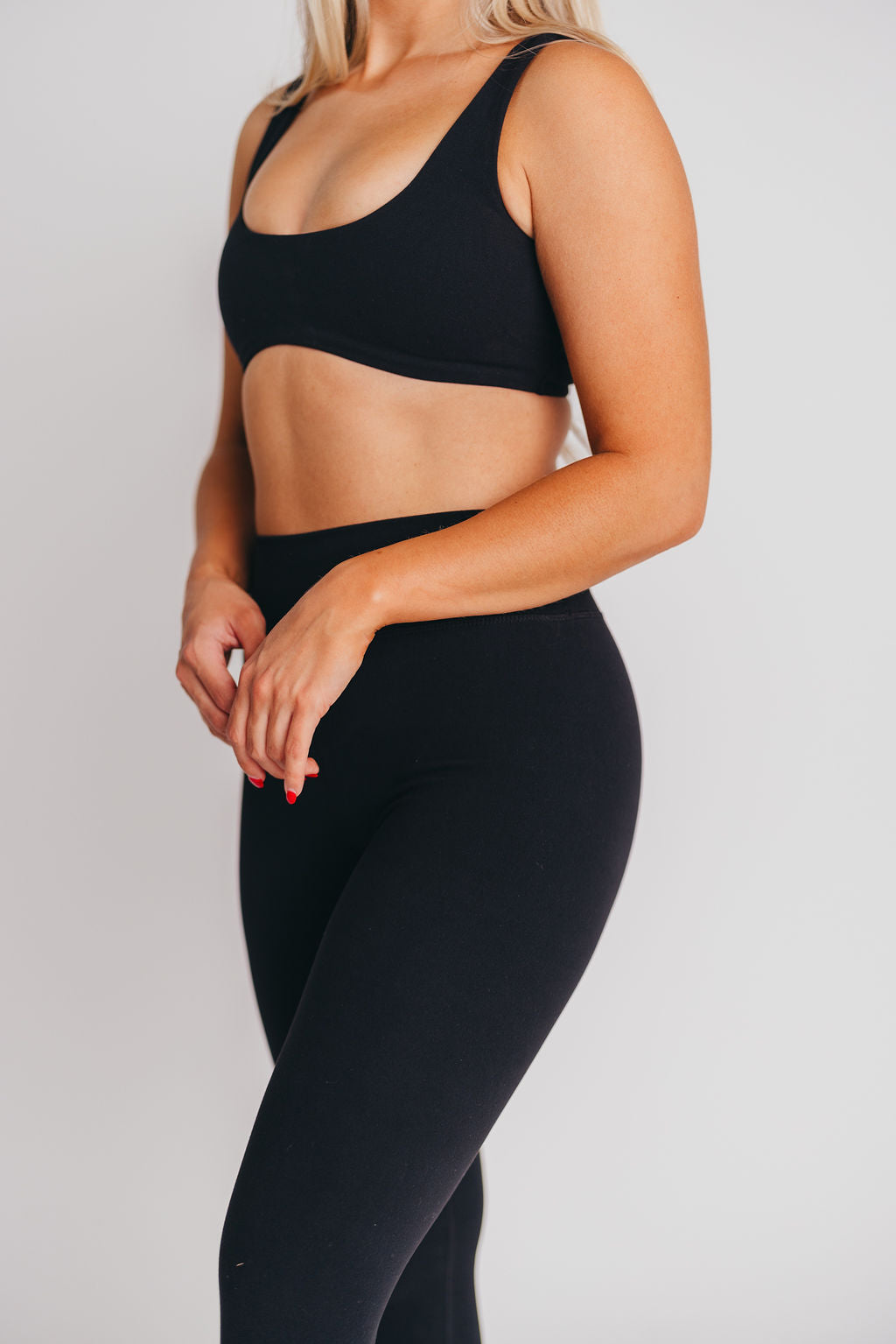 Worth the Label Brushed Scoop Neck Bralette in Black