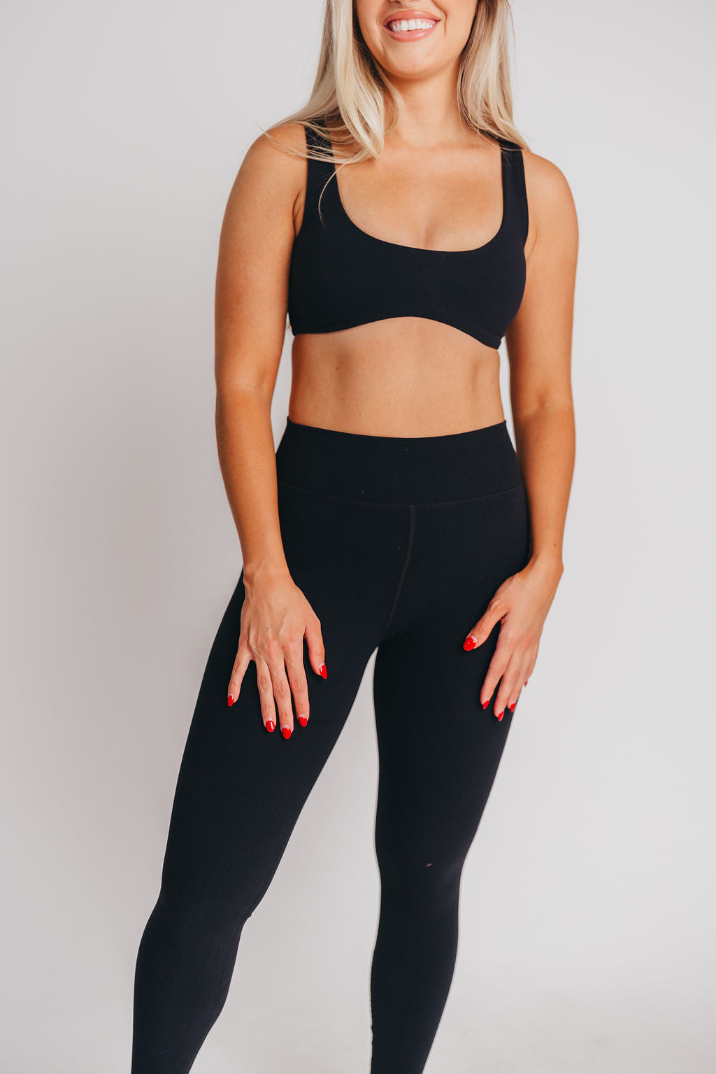 Worth the Label Brushed Scoop Neck Bralette in Black
